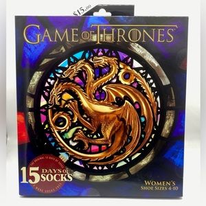 Game of Thrones 15 days of Socks. Women Shoe Size 4-10.
